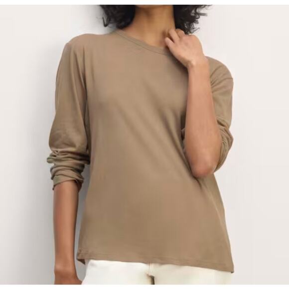 Everlane Tops - Everlane Women’s XL The Air Long-Sleeve Tee Clay Cotton Oversize Fit